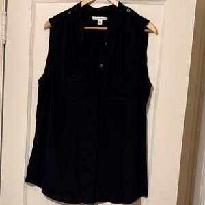 Banana Republic Black Silk size 16 Sleeveless Blouse - never worn